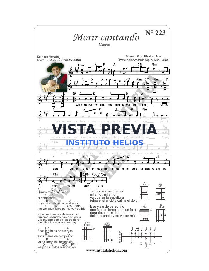 Vista previa de Morir cantando
